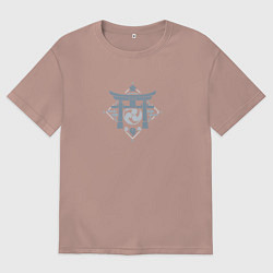 Футболка оверсайз женская Genshin Impact - Инадзума, цвет: пыльно-розовый
