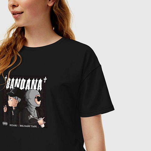 Женская футболка оверсайз BANDANA 2021 BBT & KIZARU / Черный – фото 3