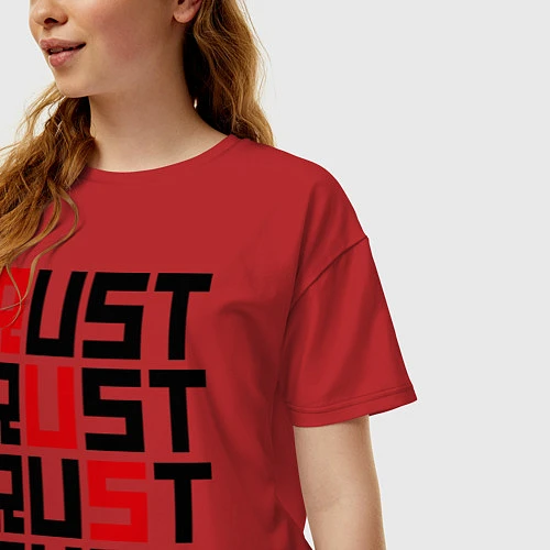 Женская футболка оверсайз Rust / Красный – фото 3