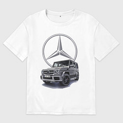 Футболка оверсайз женская Mercedes Gelendwagen G63 AMG G-class G400d, цвет: белый
