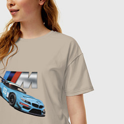 Футболка оверсайз женская BMW M Performance Motorsport, цвет: миндальный — фото 2