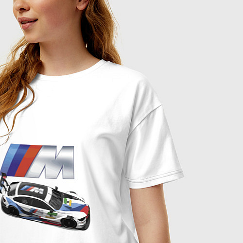 Женская футболка оверсайз BMW Great Racing Team / Белый – фото 3