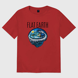 Футболка оверсайз женская The Flat Earth, цвет: красный