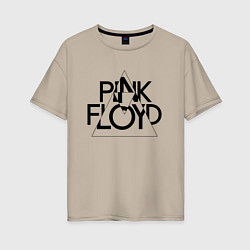 Женская футболка оверсайз PINK FLOYD LOGO ПИНК ФЛОЙД