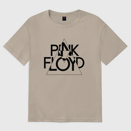 Женская футболка оверсайз PINK FLOYD LOGO ПИНК ФЛОЙД / Миндальный – фото 1