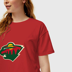 Футболка оверсайз женская Миннесота Уайлд логотип, цвет: красный — фото 2