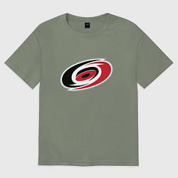 Футболка оверсайз женская Каролина Харрикейнз логотип, цвет: авокадо