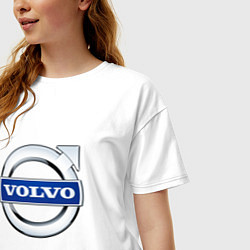 Футболка оверсайз женская Volvo, логотип, цвет: белый — фото 2