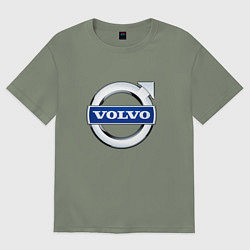 Футболка оверсайз женская Volvo, логотип, цвет: авокадо