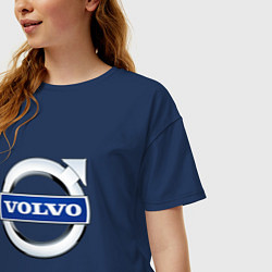 Футболка оверсайз женская Volvo, логотип, цвет: тёмно-синий — фото 2