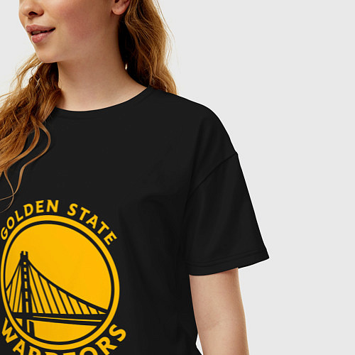 Женская футболка оверсайз Golden state Warriors NBA / Черный – фото 3