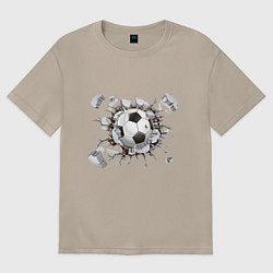 Футболка оверсайз женская Футбол внутри, цвет: миндальный