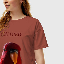 Футболка оверсайз женская Красный попугай, цвет: кирпичный — фото 2