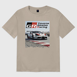 Футболка оверсайз женская Toyota Gazoo Racing - легендарная спортивная коман, цвет: миндальный