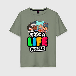 Футболка оверсайз женская TOCA LIFE WORLD ТОКА ЛАЙФ ВОРЛД ПЕРСОНАЖИ, цвет: авокадо