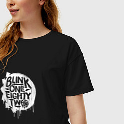 Футболка оверсайз женская Blink 182, логотип, цвет: черный — фото 2