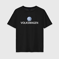 Футболка оверсайз женская VOLKSWAGEN LOGO, цвет: черный