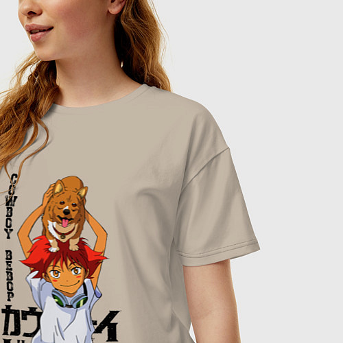 Женская футболка оверсайз Ein & Ed / Миндальный – фото 3