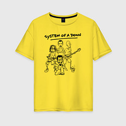 Женская футболка оверсайз Арт на группу System of a Down