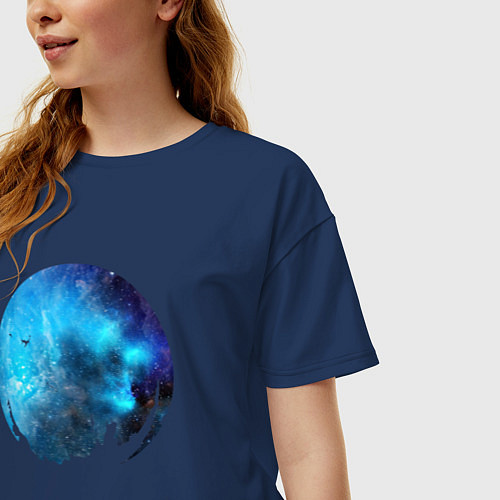 Женская футболка оверсайз КОСМОС 2024 / Тёмно-синий – фото 3