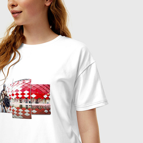 Женская футболка оверсайз Гладиатор и Стадио / Белый – фото 3