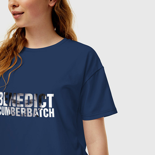 Женская футболка оверсайз Benedict Cumberbatch / Тёмно-синий – фото 3
