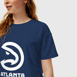 Футболка оверсайз женская Атланта Хокс, Atlanta Hawks, цвет: тёмно-синий — фото 2