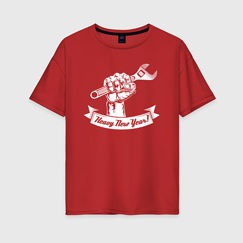 Женская футболка оверсайз Heavy New Year, plumber! / Красный – фото 1