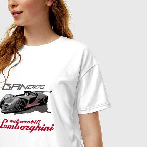 Женская футболка оверсайз Lamborghini Bandido concept / Белый – фото 3
