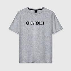 Футболка оверсайз женская Chevrolet Лого Эмблема спина, цвет: меланж