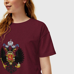 Футболка оверсайз женская Черный орел Российской империи, цвет: меланж-бордовый — фото 2