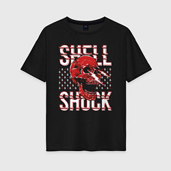 Футболка оверсайз женская SHLSHK Skull Collection, цвет: черный