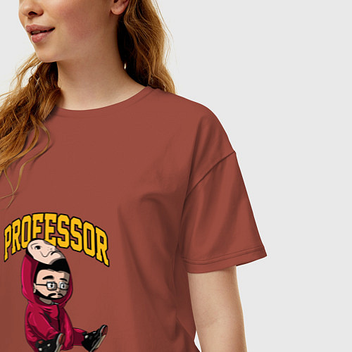 Женская футболка оверсайз Professor - Профессор / Кирпичный – фото 3