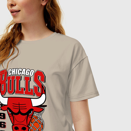 Женская футболка оверсайз Chicago Bulls NBA / Миндальный – фото 3