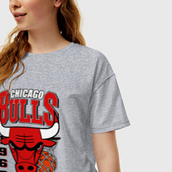 Футболка оверсайз женская Chicago Bulls NBA, цвет: меланж — фото 2