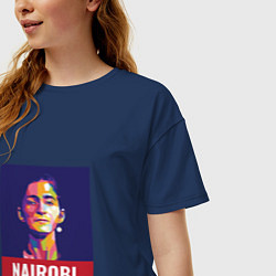 Футболка оверсайз женская Nairobi - Money Heist, цвет: тёмно-синий — фото 2