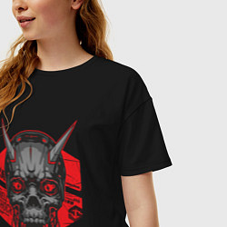 Футболка оверсайз женская SHLSHK Cyber Skull Collection, цвет: черный — фото 2