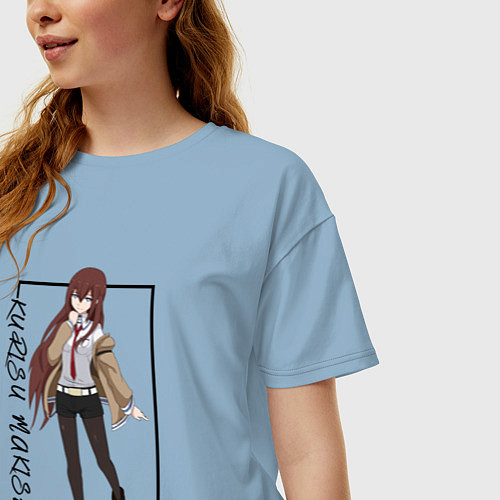 Женская футболка оверсайз Курису Макисэ Врата Штейна / Мягкое небо – фото 3