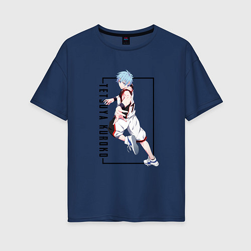 Женская футболка оверсайз Бакскетбол Куроко Тэцуя Куроко / Тёмно-синий – фото 1