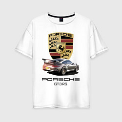 Футболка оверсайз женская Porsche GT 3 RS Motorsport, цвет: белый