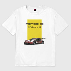 Футболка оверсайз женская Porsche Carrera 4S Motorsport, цвет: белый