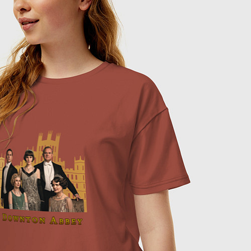 Женская футболка оверсайз Downton Abbey Аббатство Даунтон / Кирпичный – фото 3