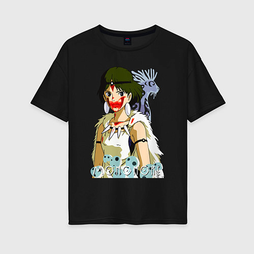 Женская футболка оверсайз Angry princess / Черный – фото 1