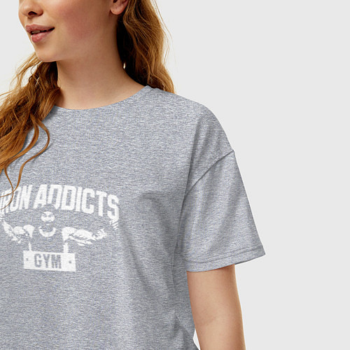Женская футболка оверсайз Iron Addicts Gym / Меланж – фото 3