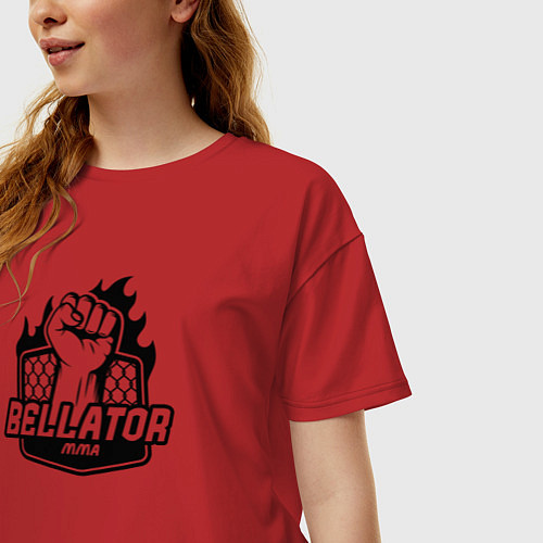 Женская футболка оверсайз Лига Bellator / Красный – фото 3