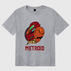 Футболка оверсайз женская Самус Метроид, цвет: меланж