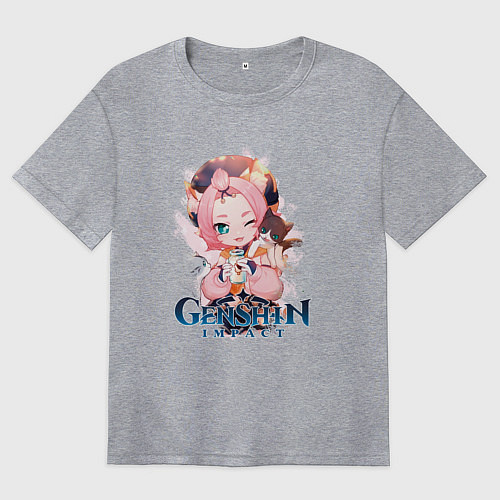 Женская футболка оверсайз Диона Diona Genshin Impact / Меланж – фото 1