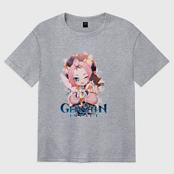 Футболка оверсайз женская Диона Diona Genshin Impact, цвет: меланж