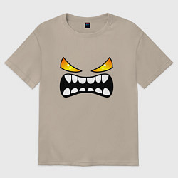 Футболка оверсайз женская Geometry Dash: Demon Face, цвет: миндальный