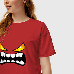 Футболка оверсайз женская Geometry Dash: Demon Face, цвет: красный — фото 2